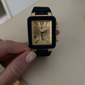 Michele silicon navy and gold watch